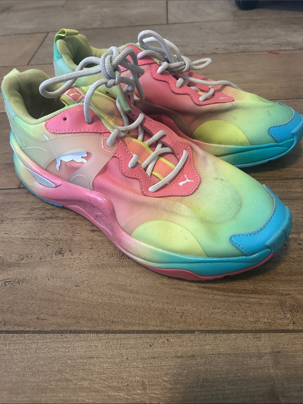 Puma Women's Pastel Gradient Sneakers - Pink, Yellow, Blue, Green